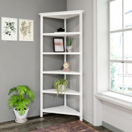 NewRidge 5-Tier Corner Wooden Bookcase White