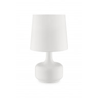 17.25 Tall Cheru Modern Mid-Century Touch On Table Lamp, Powder White
