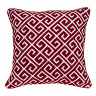 Parkland Collection Trix Transitional Red and White Pillow Cover With Poly Insert