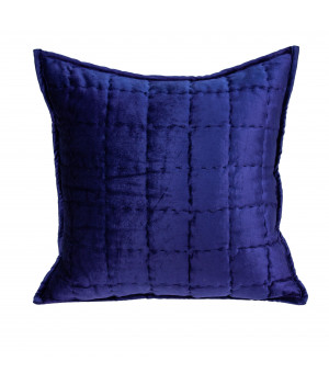Parkland Collection Augusta Transitional Royal Blue Solid Quilted Pillow Cover With Poly Insert