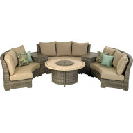 Bermuda Platinum 6-Piece Circular Sofa Set (Canvas Heather Beige)