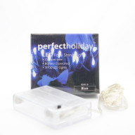 20 LED Copper String Light Battery Operated - Blue