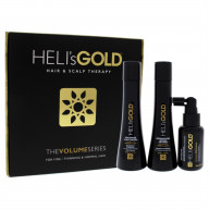 Volume Series Travel Kit by Helis Gold for Unisex - 3 Pc 3.3oz Weightless Conditioner, 3.3oz Volumize Shampoo, 1.7oz Antidote Scalp and Hair Revitalizer