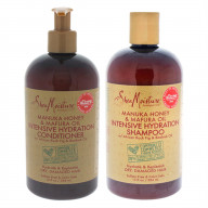 Manuka Honey and Mafura Oil Intensive Hydration Kit by Shea Moisture for Unisex - 2 Pc Kit 13oz Shampoo, 13oz Conditioner