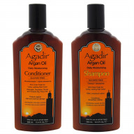 Argan Oil Daily Moisturizing Shampoo and Conditioner Kit by Agadir for Unisex - 2 Pc Kit 12oz Shampoo, 12oz Conditioner