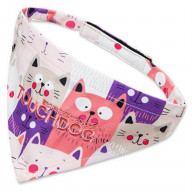 Touchdog 'Head-Popper' Fashion Designer Printed Velcro Dog Bandana - Large / Pink