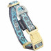 Touchdog 'Shape Patterned' Tough Stitched Embroidered Collar and Leash- Small/Blue