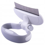 Pet Life 'Gyrater' Travel Swivel Curved Pet Grooming Pin Comb - One Size / White