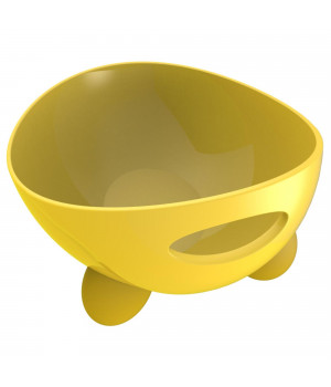 Pet Life 'Modero' Dishwasher Safe Modern Tilted Dog Bowl - One Size / Yellow