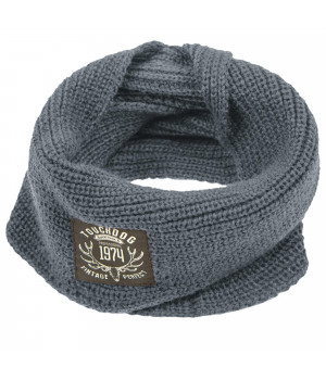 Touchdog Heavy Knitted Winter Dog Scarf- One Size/Grey