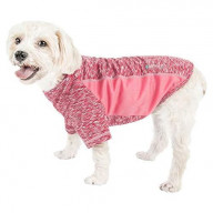 Pet Life Active 'Warf Speed' Heathered Ultra-Stretch Sporty Performance Dog T-Shirt, Pink Heather With Light Pink - Medium