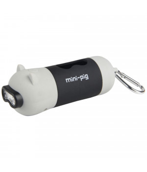 Pet Life 'Oink' LED Flashlight and Waste Bag Dispenser - One Size / Grey