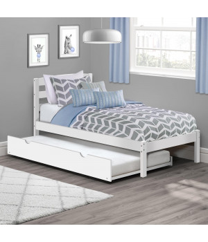 P'kolino Twin Bed with Trundle - White