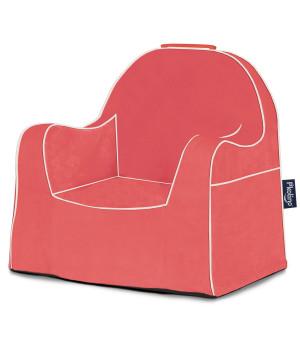 P'kolino Little Reader Chair - Coral with white piping
