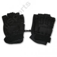 iiSports Paintball Airsoft Vented Armored Half Finger Leather Black Gloves -PT5502A