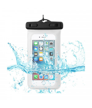 WATERPROOF CASE FOR 4.7 INCHES DEVICES WITH FLOATING ADJUSTABLE WRIST STRAP IN WHITE