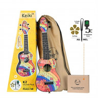 Keiki K2 Series Soprano Ukulele Pack - Includes: Tuner, Picks, Strap & Tote Bag