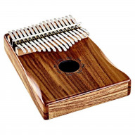 Solid Wood 17 Key Kalimba - C Major - Top Soundhole - withCover Bag, Tuning Hammer, Polish Cloth & Deluxe Case