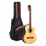 Performer Series Solid Top Slim Neck Acoustic-Electric Nylon Classical Guitar with Bag