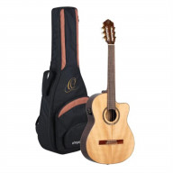 Performer Series Solid Top Medium Neck Acoustic-Electric Nylon Classical Guitar with Bag