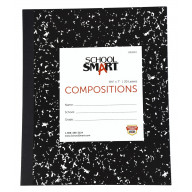 School Smart Flexible Composition Book - 20 Leaves, 8-1/2 X 7 in, 15 lb, 3/8 in Ruling, 40 Sheets, White Paper, Black Marble Cover