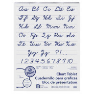 Pacon 2-Hole Punched Spiralbound Chart Tablet, 24 X 32 in, 25 Sheets, Bond Paper, White