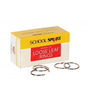 School Smart Nickel Plated Steel Loose Leaf Ring, 1-1/2 in, Pack of 100