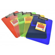 School Smart Low-Profile Acrylic Clipboard, Plastic, Colors May Vary