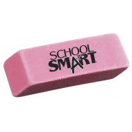 School Smart Large Pink Beveled Eraser, Pack of 12