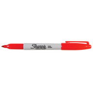 Sharpie Non-Washable Quick-Drying Waterproof Permanent Marker, Fine Tip, Red, Pack of 12