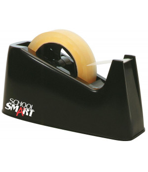 School Smart Tape Dispenser with Interchangeable 1 and 3 Inch Cores, Black