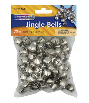Chenille Kraft Jingle Bell, 15 mm, Silver, Pack of 72