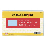 School Smart 90 Ruled Index Card, 5 x 8 Inches, Blue, Pack of 100