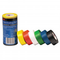 3M Color Coding Tape Rolls, 1 Inch x 22 Yards, Assorted Colors, Pack of 6