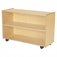 Childcraft Mobile Open Adjustable Shelving Unit with Locking Casters, 2 Shelves