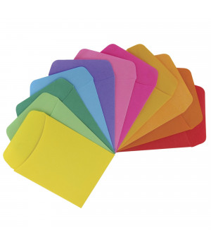Hygloss Library Pockets, 3 x 5 Inches, Assorted Primary Colors, Set of 30