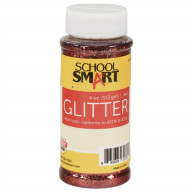 School Smart Craft Glitter, 4 Ounce Jar, Red