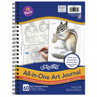 Ucreate All-in-One Art Journal, 9 x 12 Inches, White, 60 Sheets