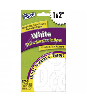 Pacon Self-Adhesive Letters, White, Classic Font, 1 and 2 Inches, 276 Pieces