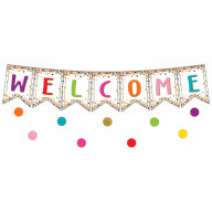 Teacher Created Resources Confetti Pennant Welcome Bulletin Board Set, 60 Pieces