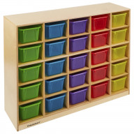 Childcraft Mobile Cubby with 25 Translucent Color Trays, 47-3/4 W x 13 D x 36 H in