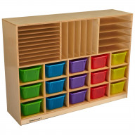 Childcraft Mobile Small Tray Portfolio Center, 15 Translucent Color Trays, 47-3/4 x 13 x 36 Inches