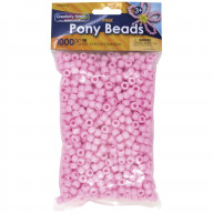Creativity Street Pony Beads, Pink, 6 x 9 mm, Pack of 1000