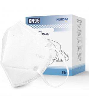 NURSAL Disposable Face Masks, Non-Woven 5-Layer (25Packs)