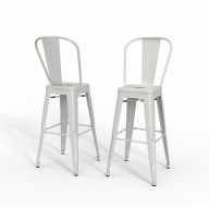 Fletcher 24 inch Metal Counter Height Stool (Set of 2) in White