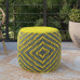 Kent Round Woven Pouf in Grey and Yellow Recycled PET Polyester
