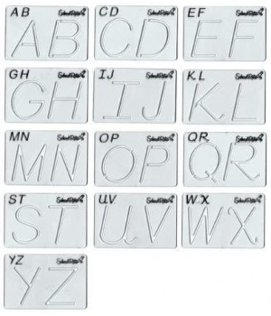 Beginning Giant Alphabet Templates, Transitional Manuscript - Uppercase (Pack of 2)