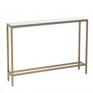 Darrin Narrow Mini Console Table with Mirrored Top - Gold