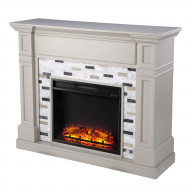 Birkover Base Electric Fireplace with Marble Surround