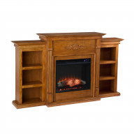 Tennyson Touch Screen Electric Fireplace with Bookcases